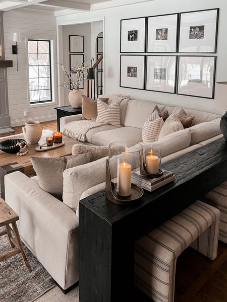 Frames are 25x25 and we customized our Remington sectional in store at Arhaus .

#LTKhome #LTKstyletip
