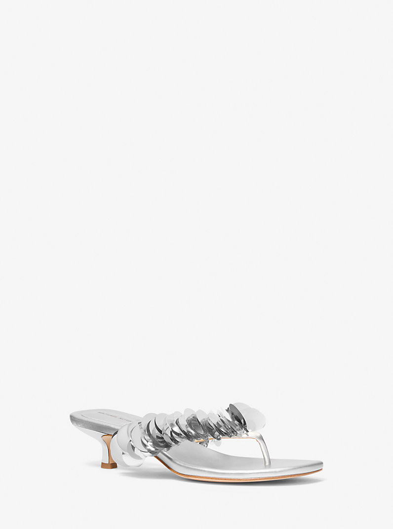 Loretta Sequin Embellished Metallic Sandal | Michael Kors US