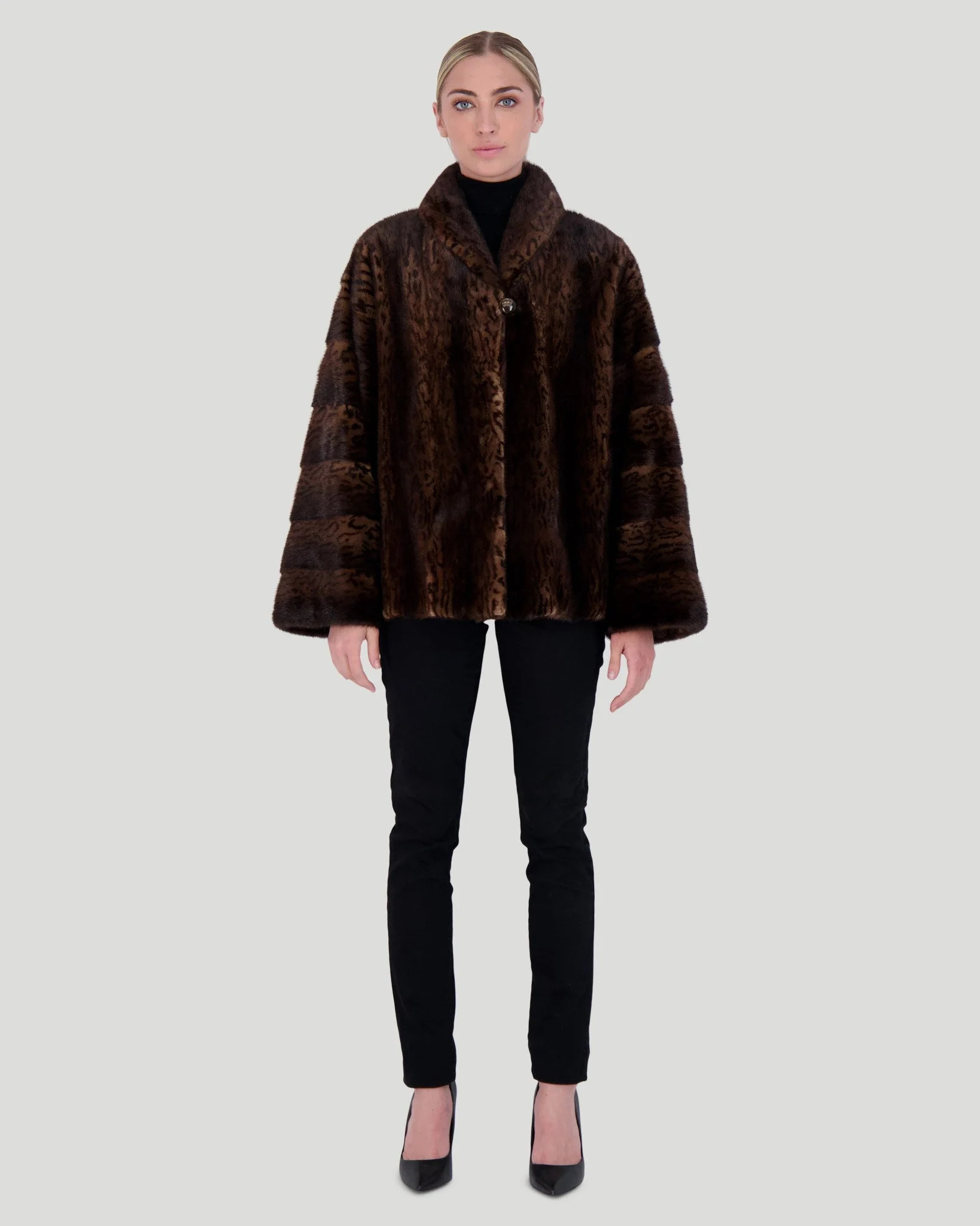 Mink Jacket with Horizontal Sleeves | Shop Simon