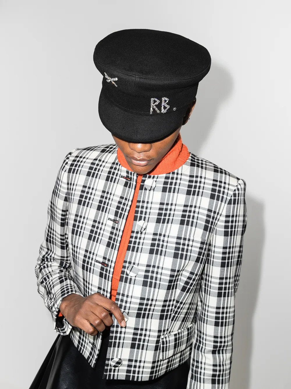Ruslan Baginskiy crystal-embellished Baker Boy Hat | Black | FARFETCH | Farfetch Global