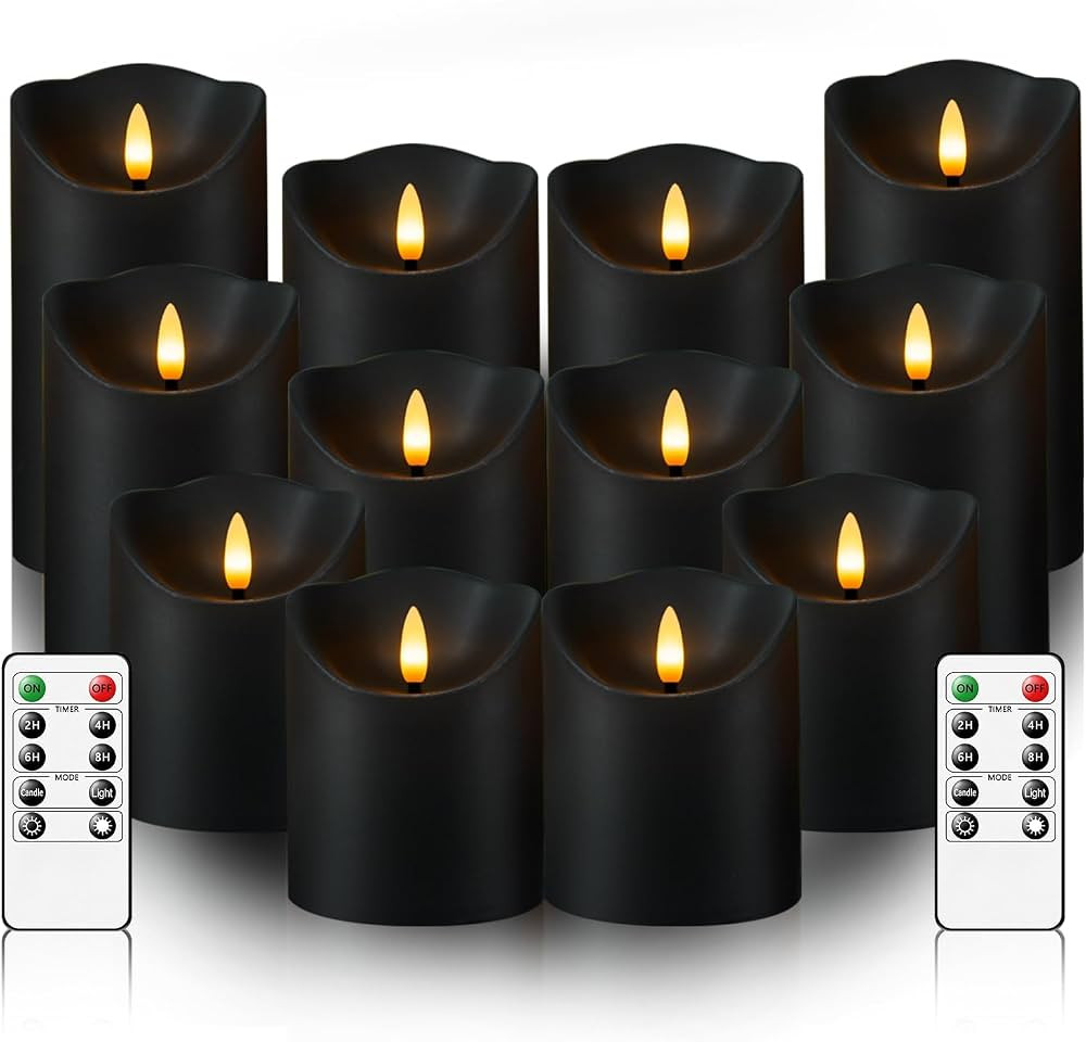 Flameless LED Candles Battery Operated with Remote and Timer,Flickering Electric Fake Plastic Pil... | Amazon (US)