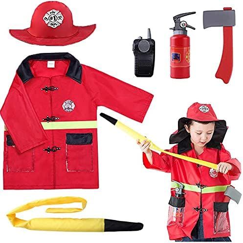 iPlay, iLearn Kids Firefighter Costume, Toddler Fireman Dress up, Fire Pretend Chief Outfit, Hall... | Amazon (US)
