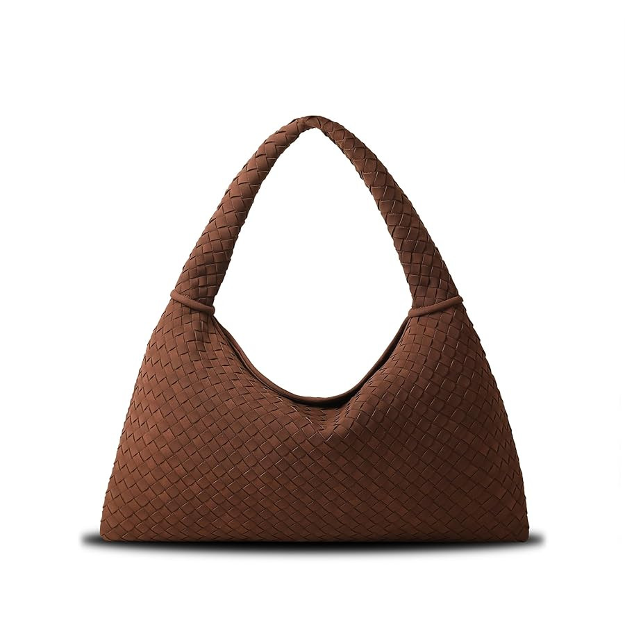 Vegan Leather Woven Tote, Vintage Suede Hobo, Suede Woven Purse, Large Leather Shoulder Bag Braid... | Amazon (US)