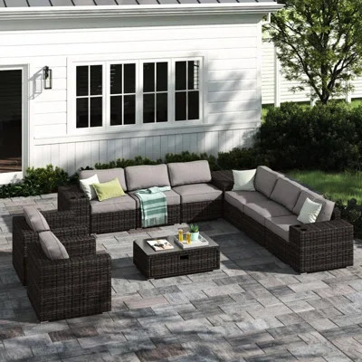 8 - Person Outdoor Seating Group, 12 Piece With Cushions, For Patio And Deck Relaxation, Stylish Functional Design Conversation In , Entertaining On D | Wayfair North America