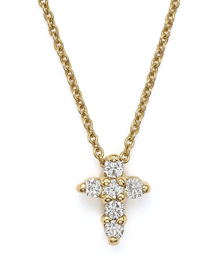 Roberto Coin 18K Yellow Gold Small Cross Necklace, 16" | Bloomingdale's (US)