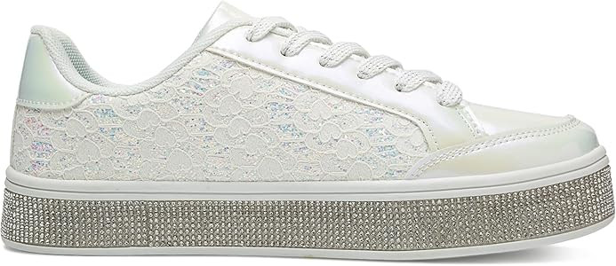 UUBARIS Women's Glitter Tennis Sneakers Neon Dressy Sparkly Sneakers Rhinestone Bling Wedding Bri... | Amazon (US)