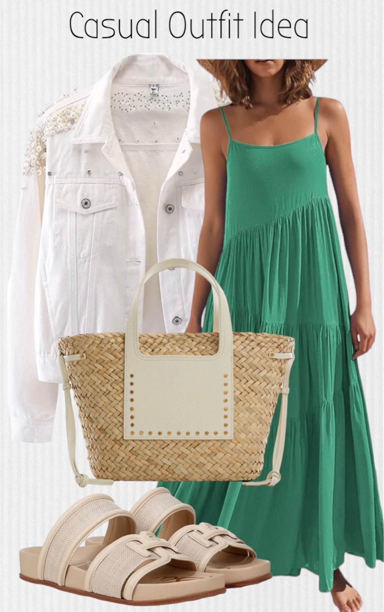 Casual outfit idea: Amazon summer dress, Pearl denim jacket, Sam Edelman sandals, Mango basket bag





Vacation outfit, Amazon dress, maxi dress, vacation dress, white denim jacket, boho beach vacation dress, 

#LTKShoeCrush #LTKSeasonal #LTKItBag #LTKFindsUnder100 #LTKSaleAlert #LTKFindsUnder50