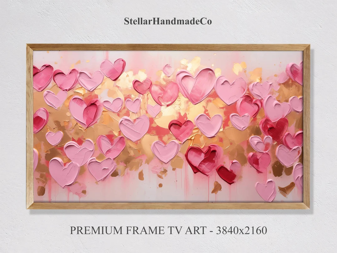 Valentine's Day Frame TV Art, Valentine Hearts Frame Tv Art, Abstract Love Valentines Art Downloa... | Etsy (CAD)