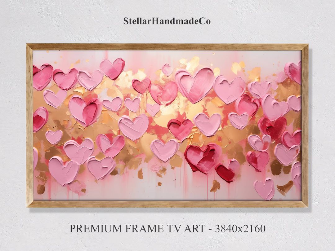 Valentine's Day Frame TV Art, Valentine Hearts Frame Tv Art, Abstract Love Valentines Art Downloa... | Etsy (US)