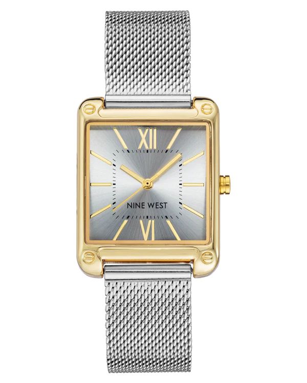 Rectangular Case Mesh Bracelet Watch | Nine West (US)