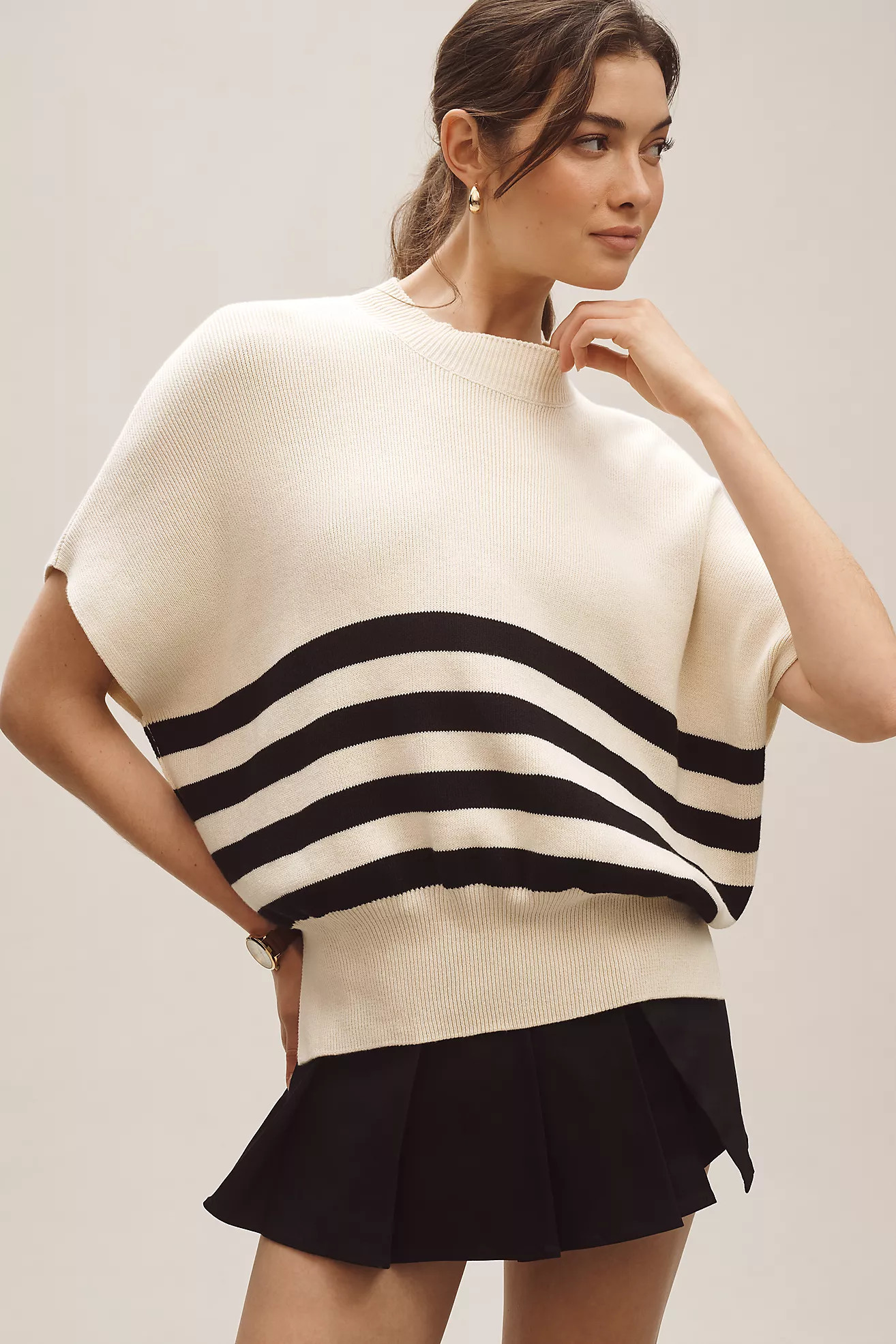 Maeve Oversized Short-Sleeve Sweater | Anthropologie (US)