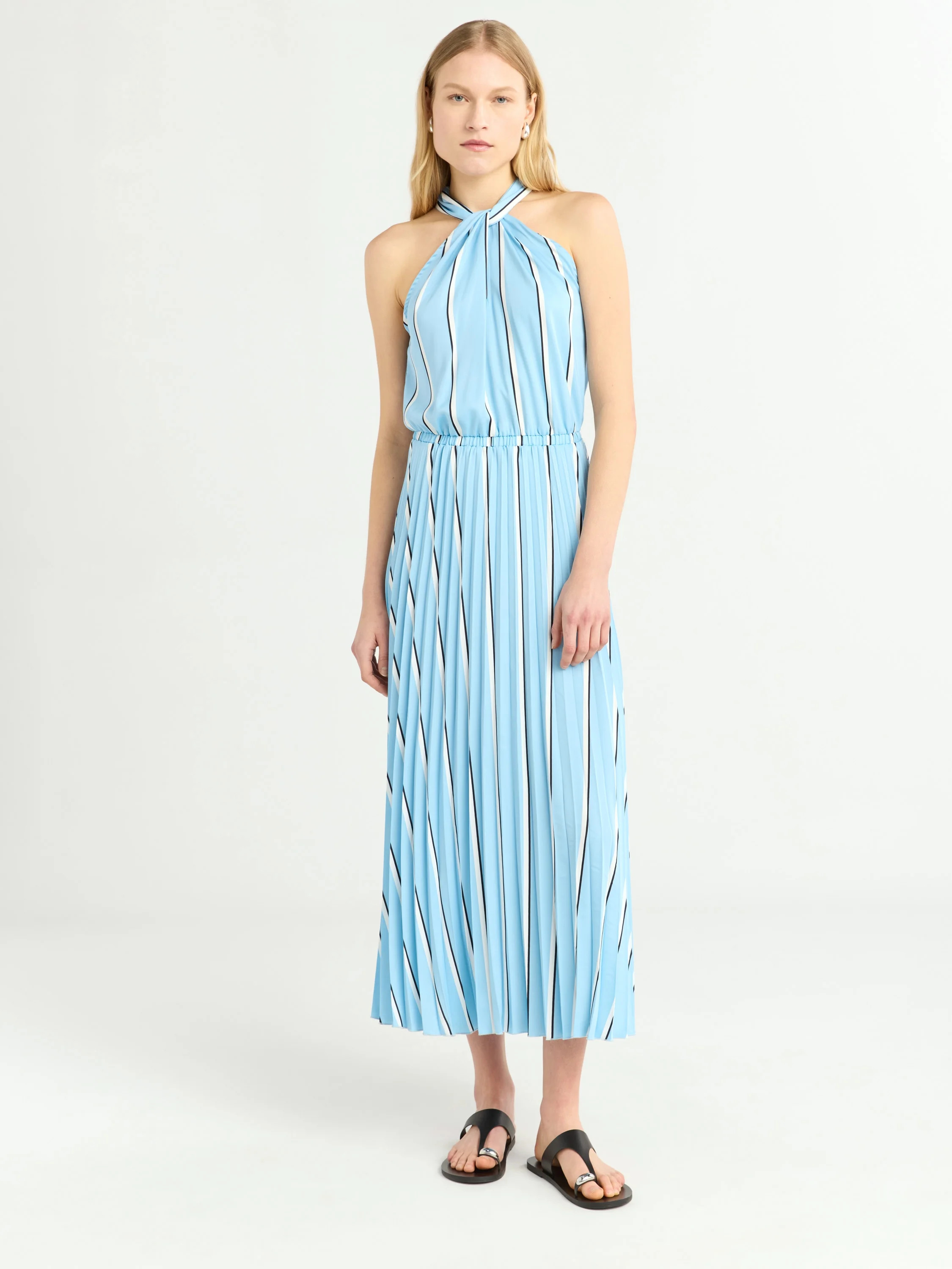 Scoop Women’s and Women's Plus Satin Halter Maxi Dress, Sizes XS-4X | Walmart (US)