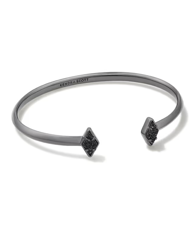 Kinsley Gunmetal Cuff Bracelet in Black Drusy | Kendra Scott