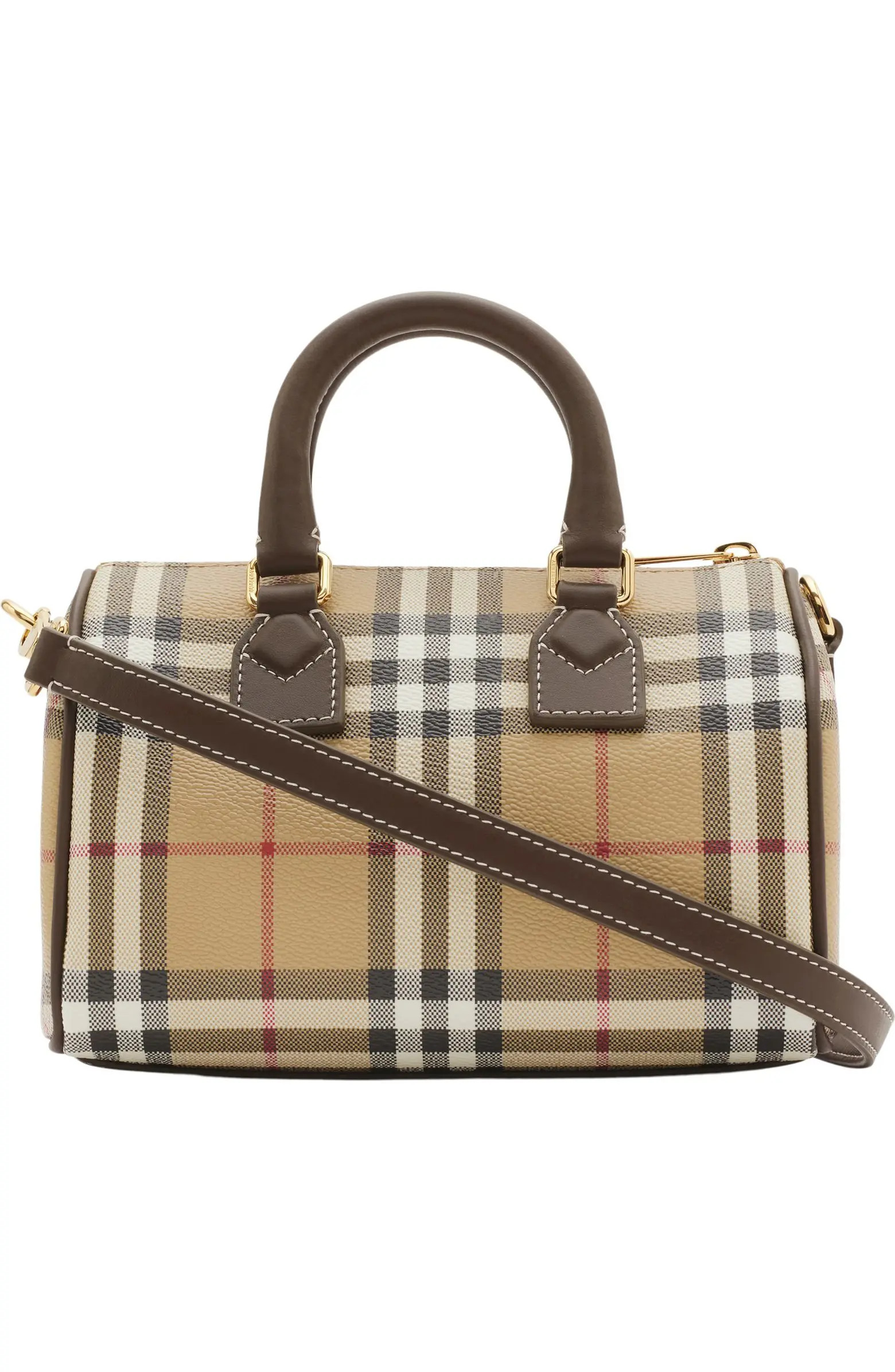 Mini Check Coated Canvas Bowling Bag | Nordstrom