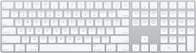 Apple Magic Keyboard with Numeric Keypad (Wireless, Rechargable) - US English - Silver | Amazon (US)