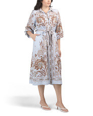 Long Sleeve Floral Print Shirt Dress | Marshalls