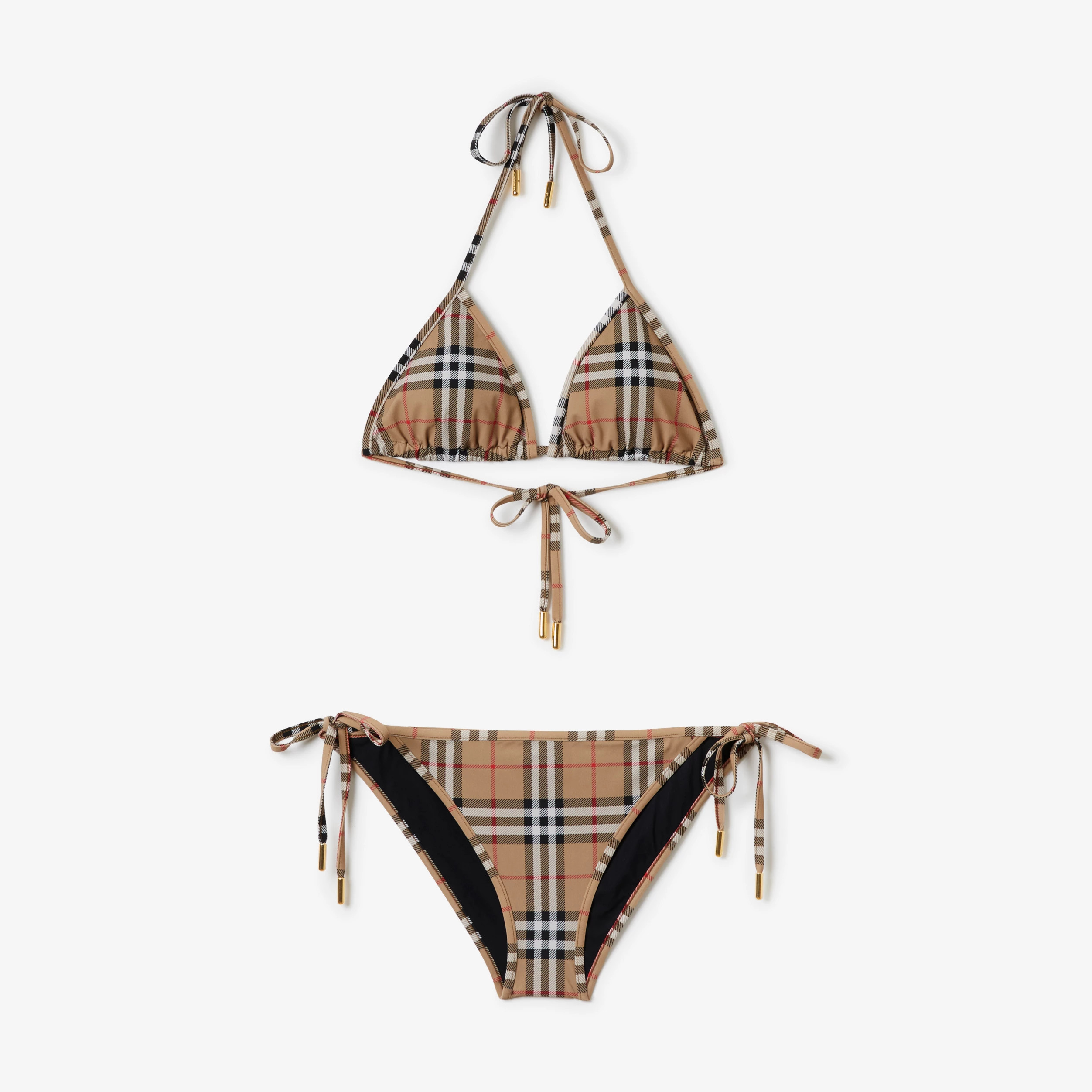 Check Stretch Nylon Triangle Bikini | Burberry (US)