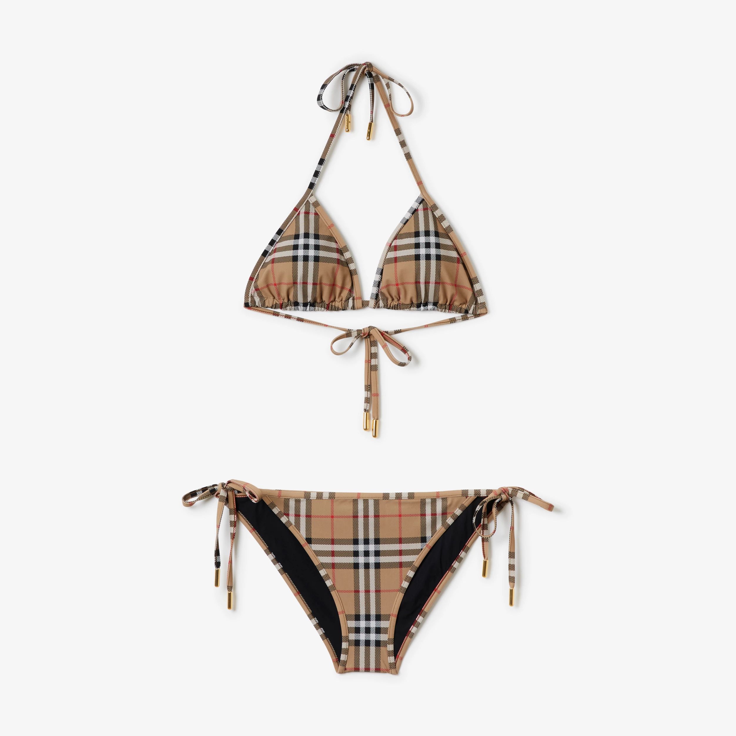 Vintage Check Stretch Nylon Triangle Bikini | Burberry (US)