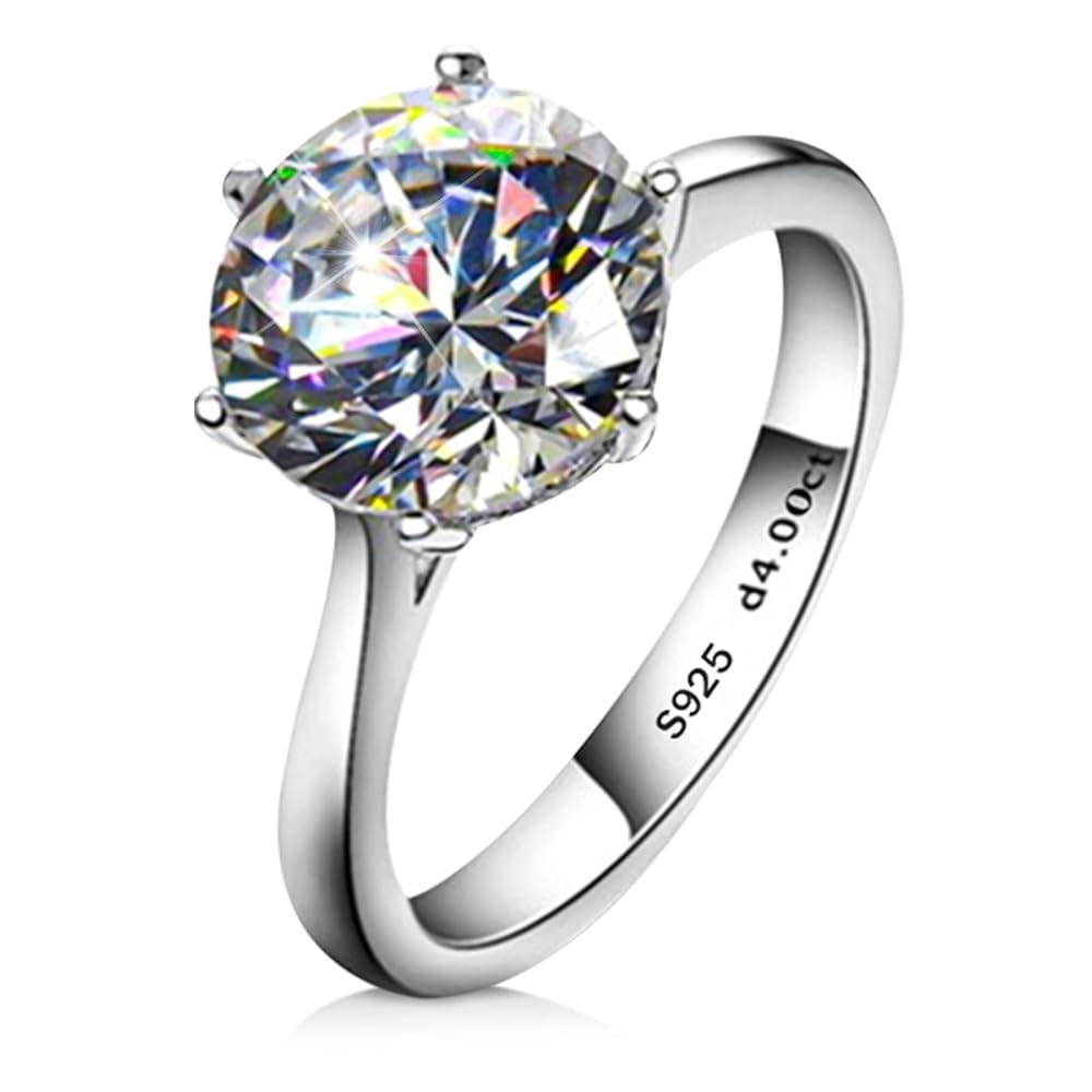 AINUOSHI 1/2/3/4 Carat Moissanite Engagement Rings for Women, 925 Sterling Silver Solitaire Round... | Amazon (US)