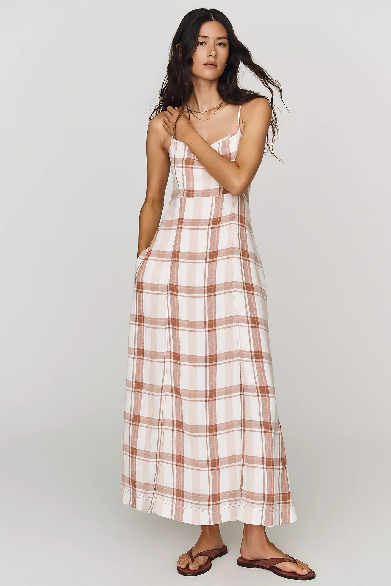 Pilcro Linen Blend Midi Dress | Anthropologie (US)