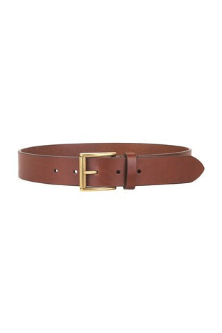 Saint Laurent Leather Belt in Wet Clay - Cognac. Size 70 (also in 65, 75). | FWRD 
