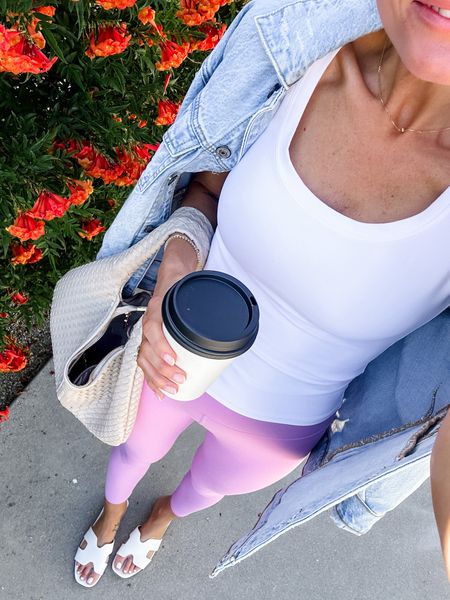 Wore this outfit for yoga & morning coffee on my trip! Loving the color of these leggings 😍 Wearing XS in top & S in leggings! 

Loverly Grey, active wear, Athleisure 

#LTKfitness #LTKActive
