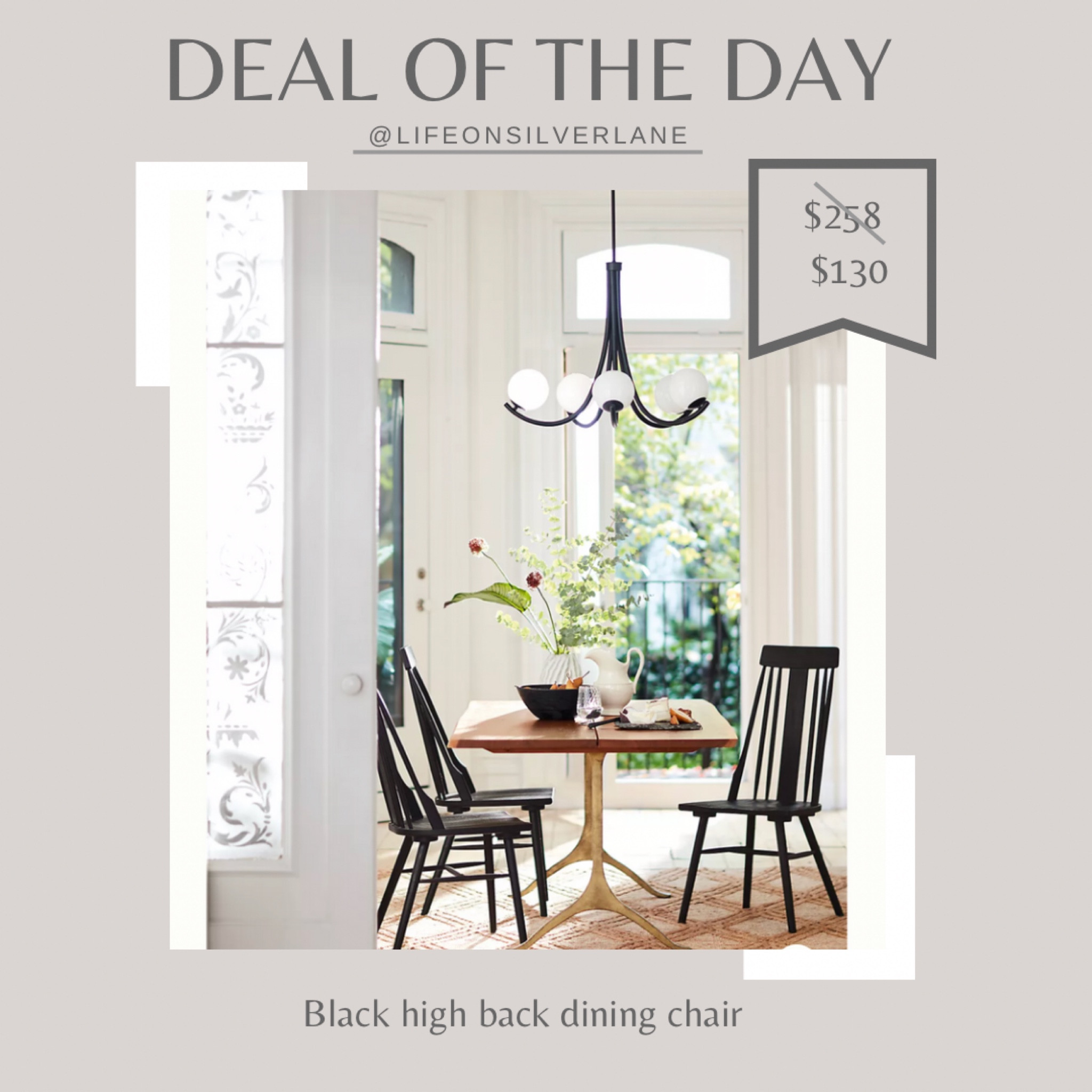 I love that new chairs can changed the whole look of a table and dining room.
This black high back dining chair from Anthropologie is 50% off!

#diningroom #diningroomfurniture #blackfurniture #matteblack #salealert #dealoftheday #anthroinspired #anthropologie #lifeonsilverlane

#LTKsalealert #LTKhome #LTKFind