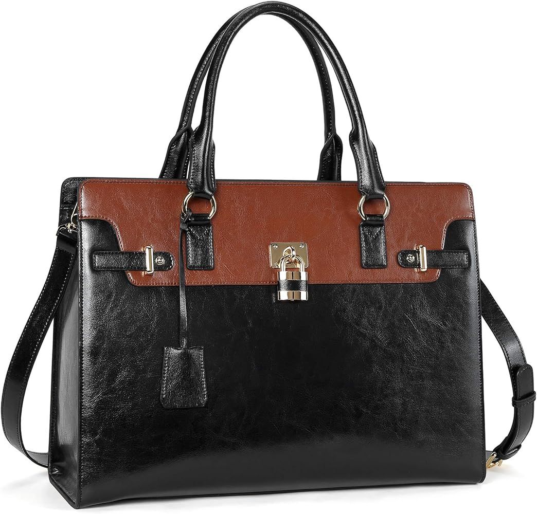 BOSTANTEN Briefcase for Women 15.6 inch Laptop Slim Lawyer Business Bag | Amazon (US)