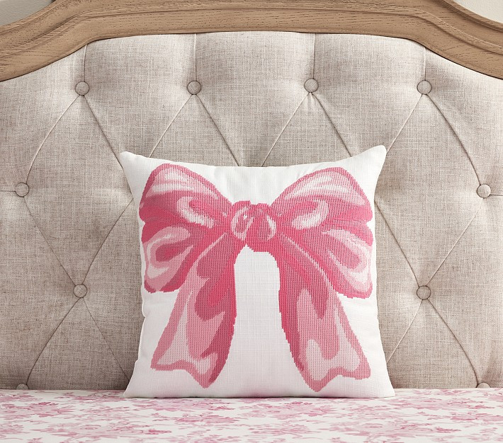 LoveShackFancy Needlepoint Bow Pillow | Pottery Barn Kids