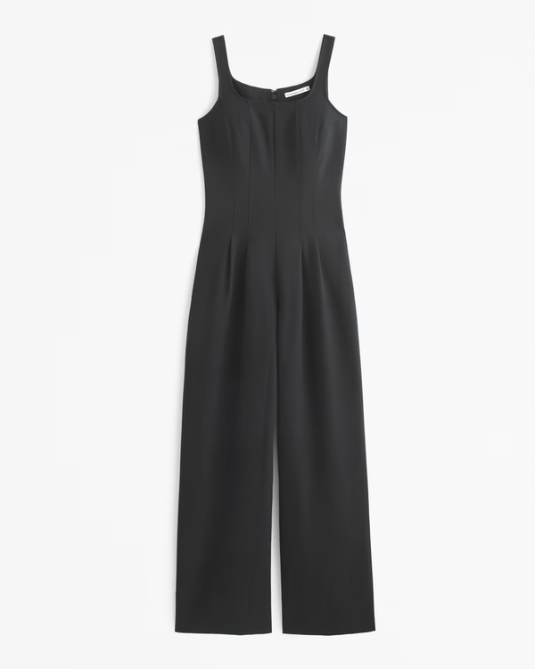 Squareneck Seamed Jumpsuit | Abercrombie & Fitch (US)