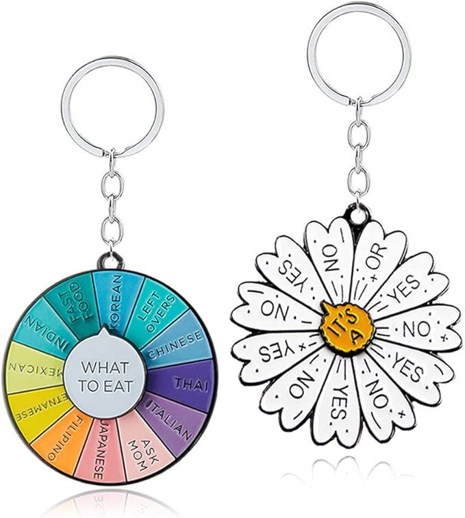 What To Eat Wheel Spinning Keychain - Cute Mood Key Chains - Aesthetic Gift for Kids Teens Women ... | Amazon (US)