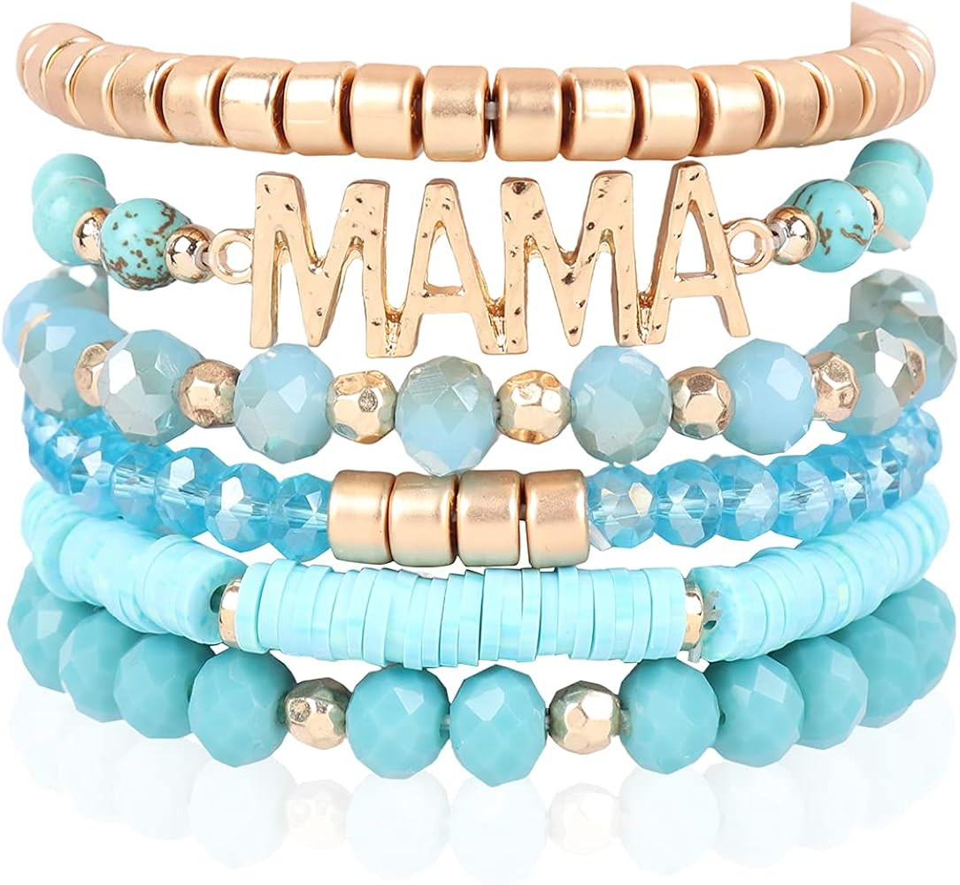 Inspirational Multi Layer Bead Stacking Strand Stretch Statement Bracelets - Religious Message, B... | Amazon (US)