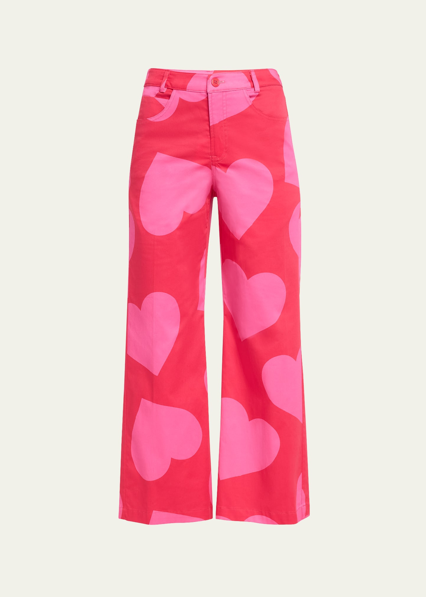 Libertine Pinky Red Heart Cropped Wide Leg Pants | Bergdorf Goodman