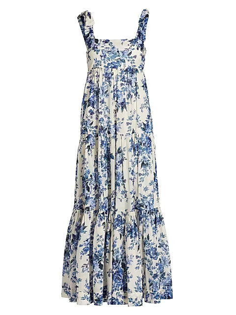 Aliane Tie-Shoulder Cotton Midi Dress | Saks Fifth Avenue