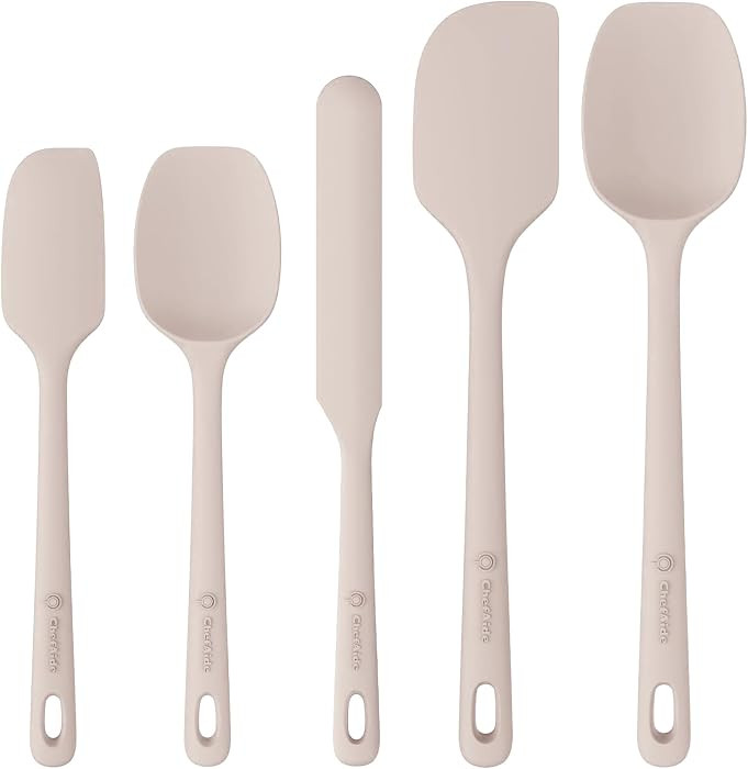 ChefAide 5 Pieces Silicone Spatula Set, Food Grade Rubber Spatula, Upgrade Strong Handle with Erg... | Amazon (US)