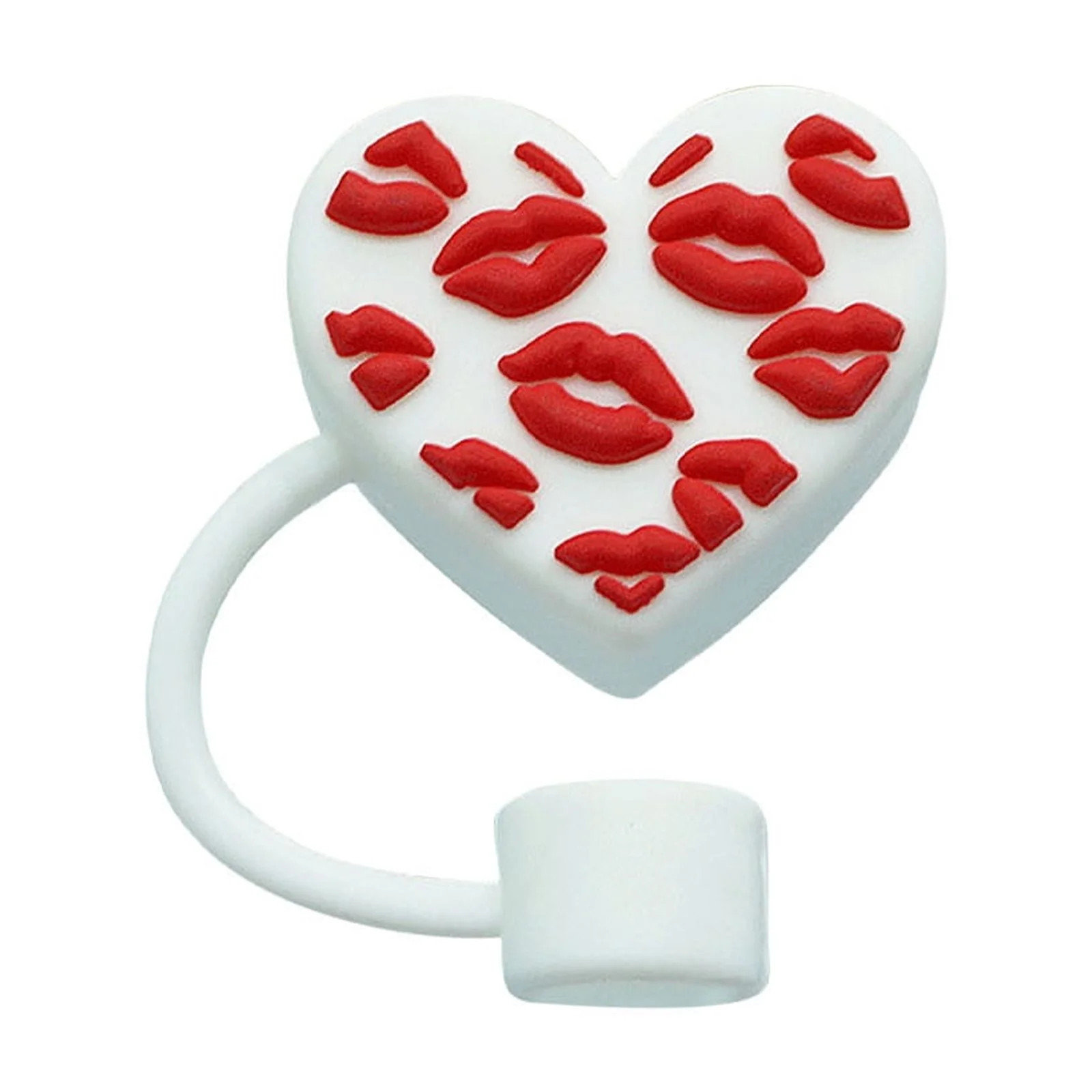 Byujiro Valentine's Day Straw Cover Heart Shape Silicone Straw Topper Party Decor, Gift for Women | Walmart (US)