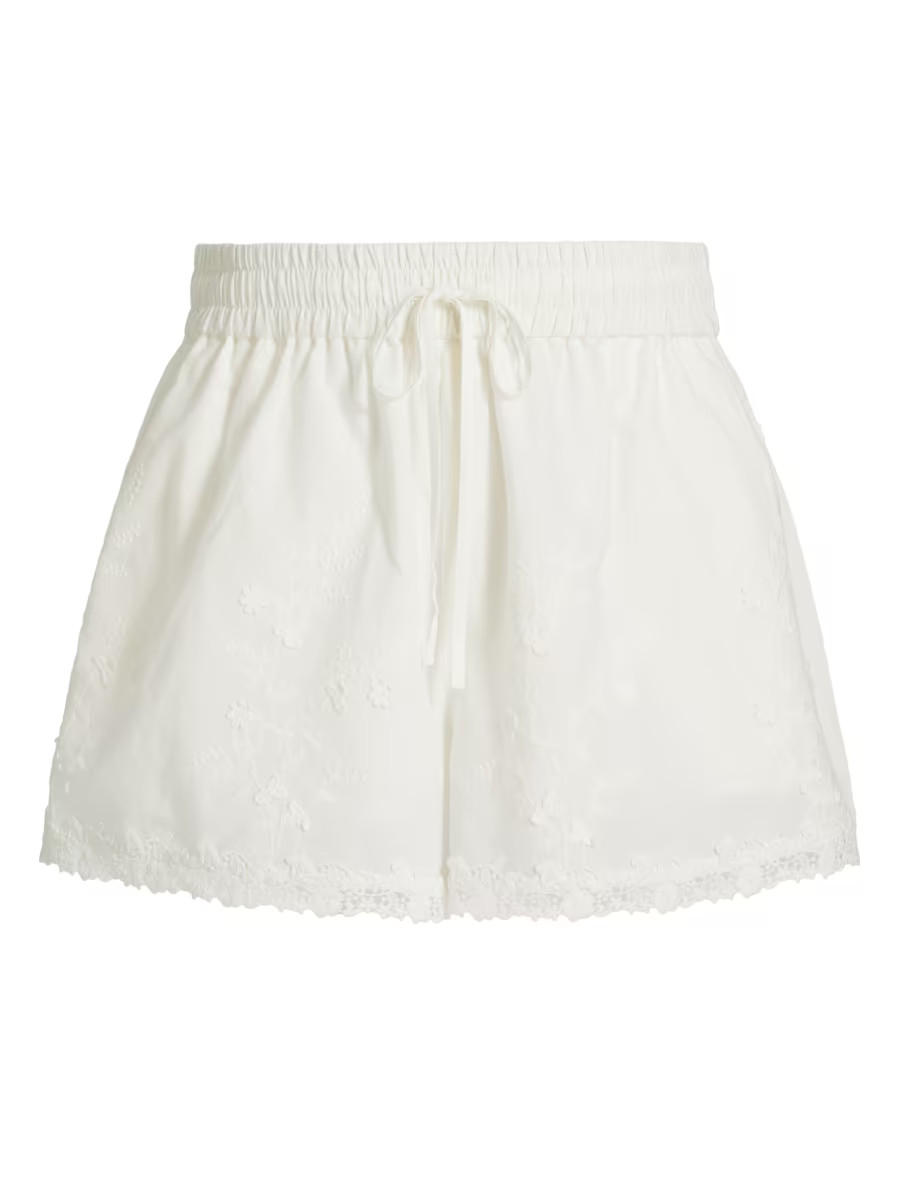 Eila Embroidered Cotton Shorts | Saks Fifth Avenue