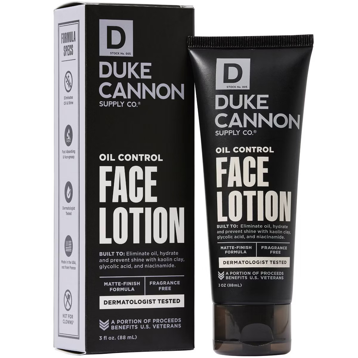Duke Cannon Oil Control Face Lotion - Shine-Reducing Moisturizer for Men - 3 fl. oz | Target