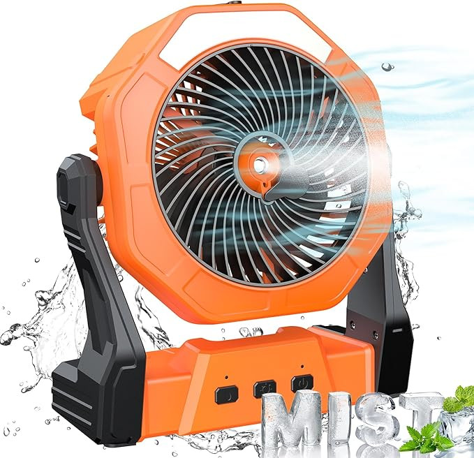 Ausic Portable Misting Fan, Outdoor Fans for Patios with Water Mist, 10000mAh Rechargeable Batter... | Amazon (US)