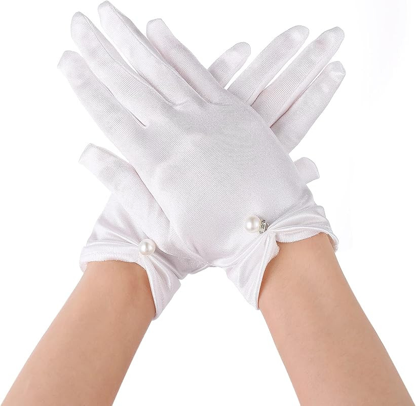 Short Satin Gloves Wrist Length Gloves Women's Gown Gloves Opera Wedding Banquet Dress Glove for ... | Amazon (US)