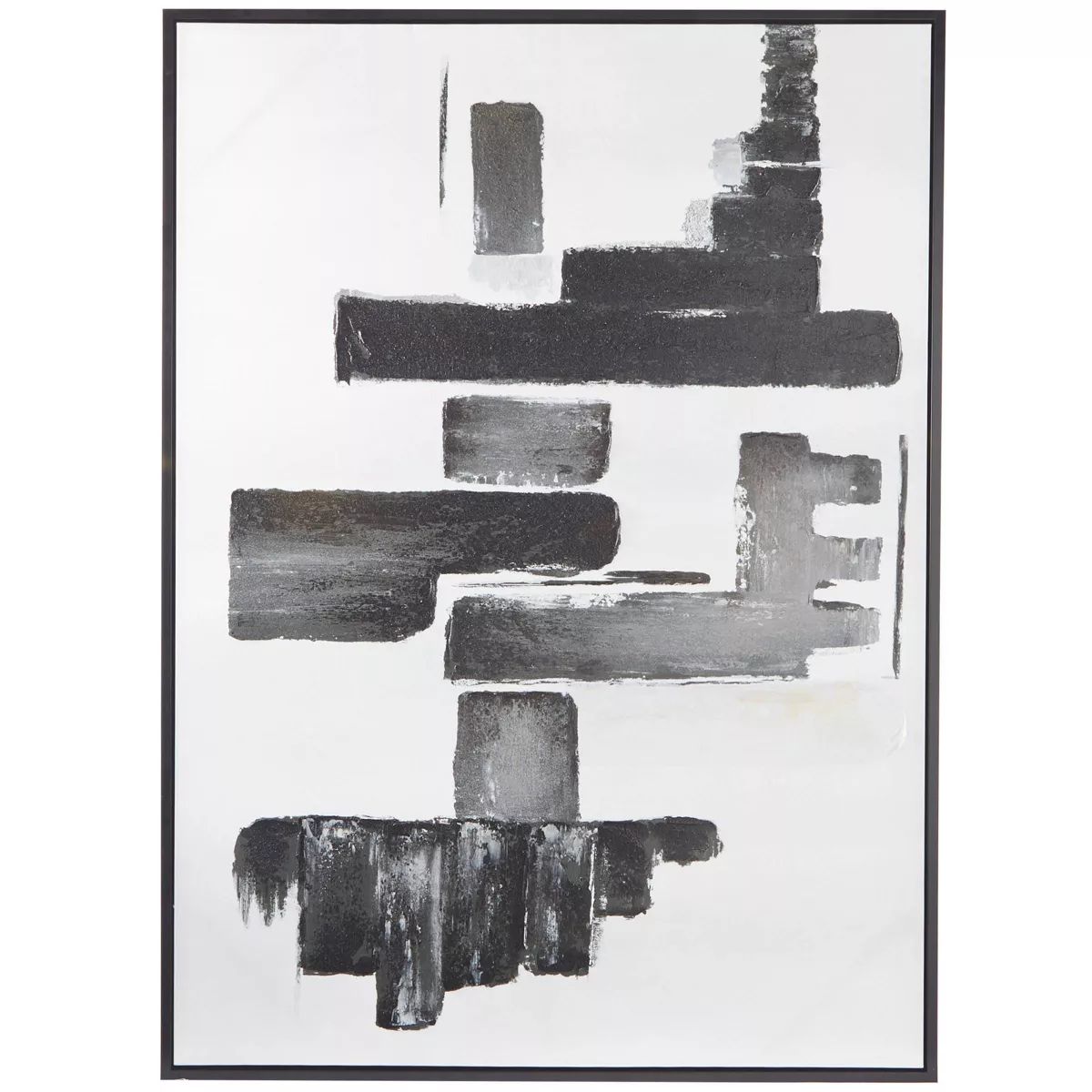 Canvas Abstract Lines and Shapes Framed Wall Art with Black Frame - Olivia & May | Target