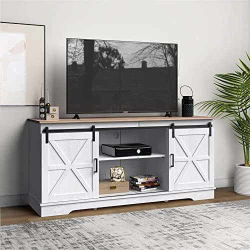 Farmhouse TV Stand for 65/60/ 55 Inch TV, Rustic… | Amazon (US)