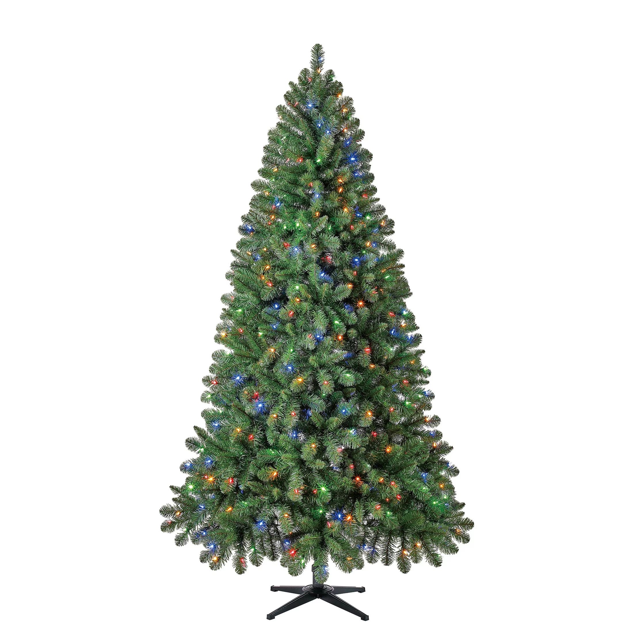 Holiday Time Pre-Lit Kennedy Fir Artificial Christmas Tree, Color-Changing LED Lights, 7.5' | Walmart (US)