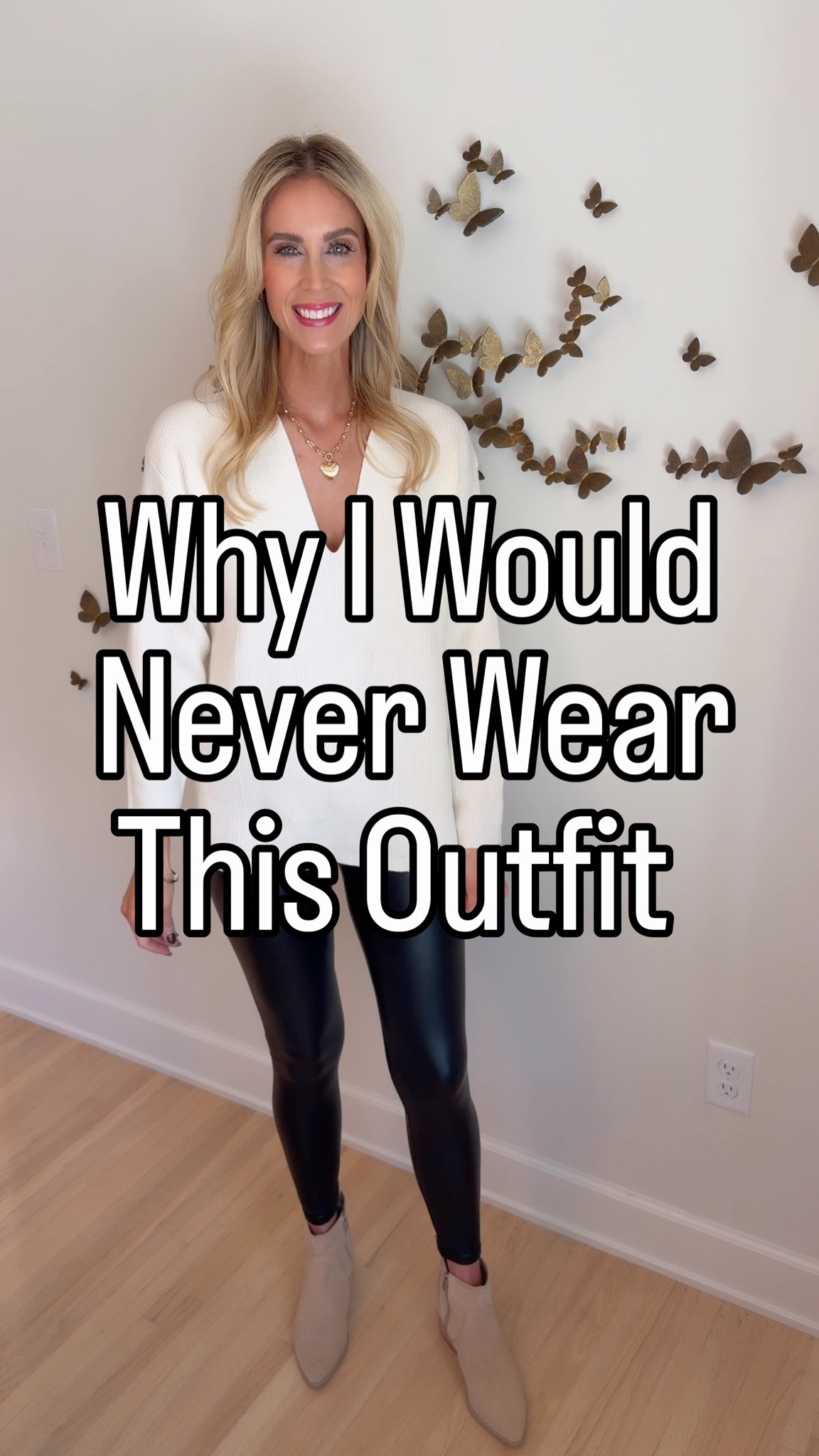 How to update your leather leggings outfit!! Leather pants and sweater outfit modern for 2025!! 