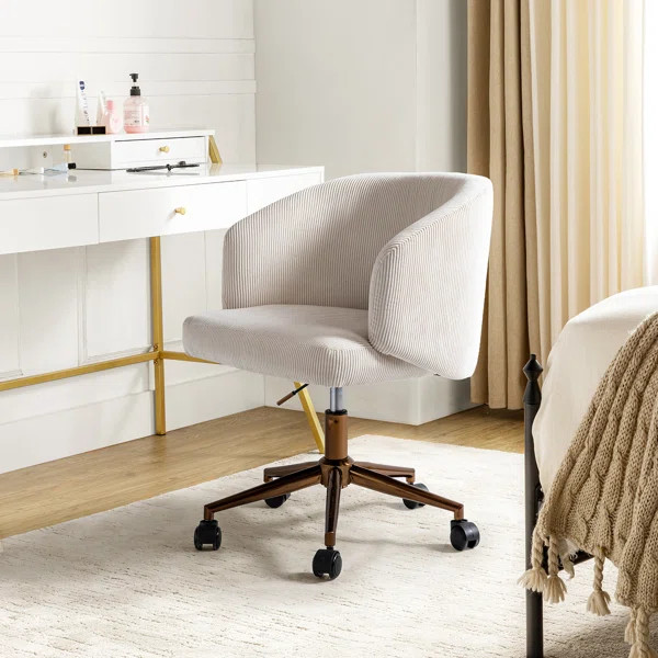 Brilhantina Corduroy Swivel Barrel Task Chair | Wayfair North America