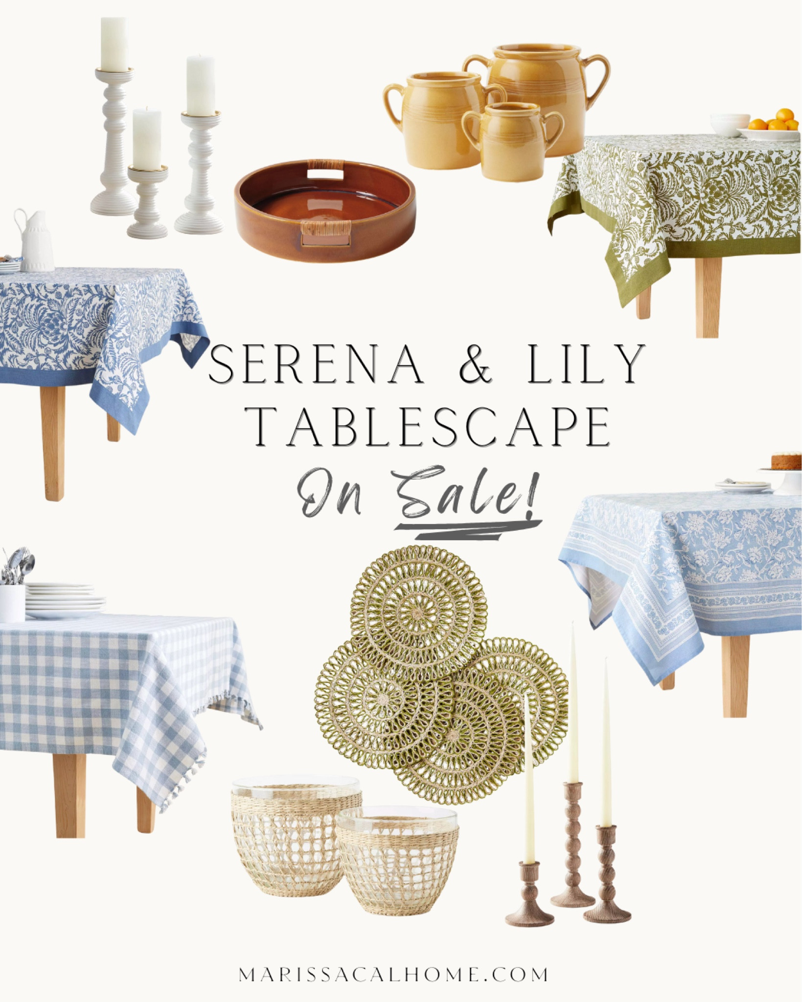 Serena & Lily for the table // on sale // dining room // coastal // tablecloths // table linens // candlesticks // entertaining 

#LTKHome #LTKSaleAlert
