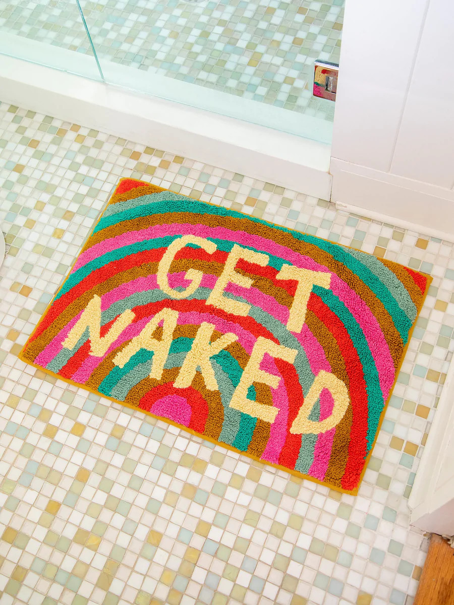 Cotton Tufted Bath Mat Get Naked Rainbow | Natural Life