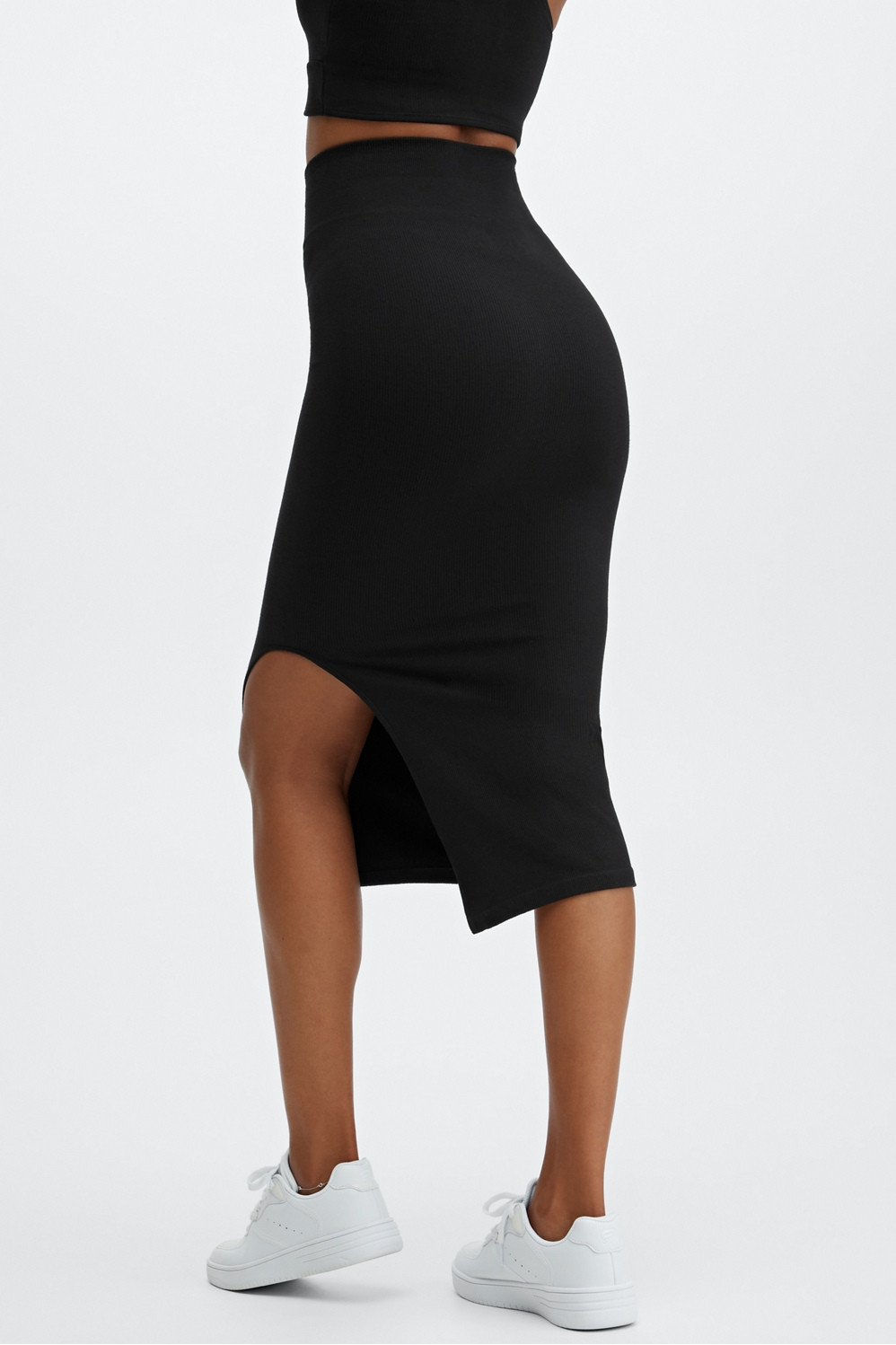 High-Waisted Ribbed Seamless Skirt | Fabletics - North America