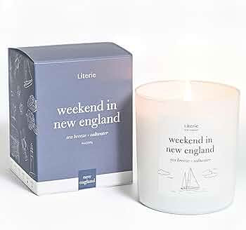 NYC Inspired Scented Candle: Weekend in New England - Sea Breeze & Saltwater Scent, 9oz, 50 Hour ... | Amazon (US)