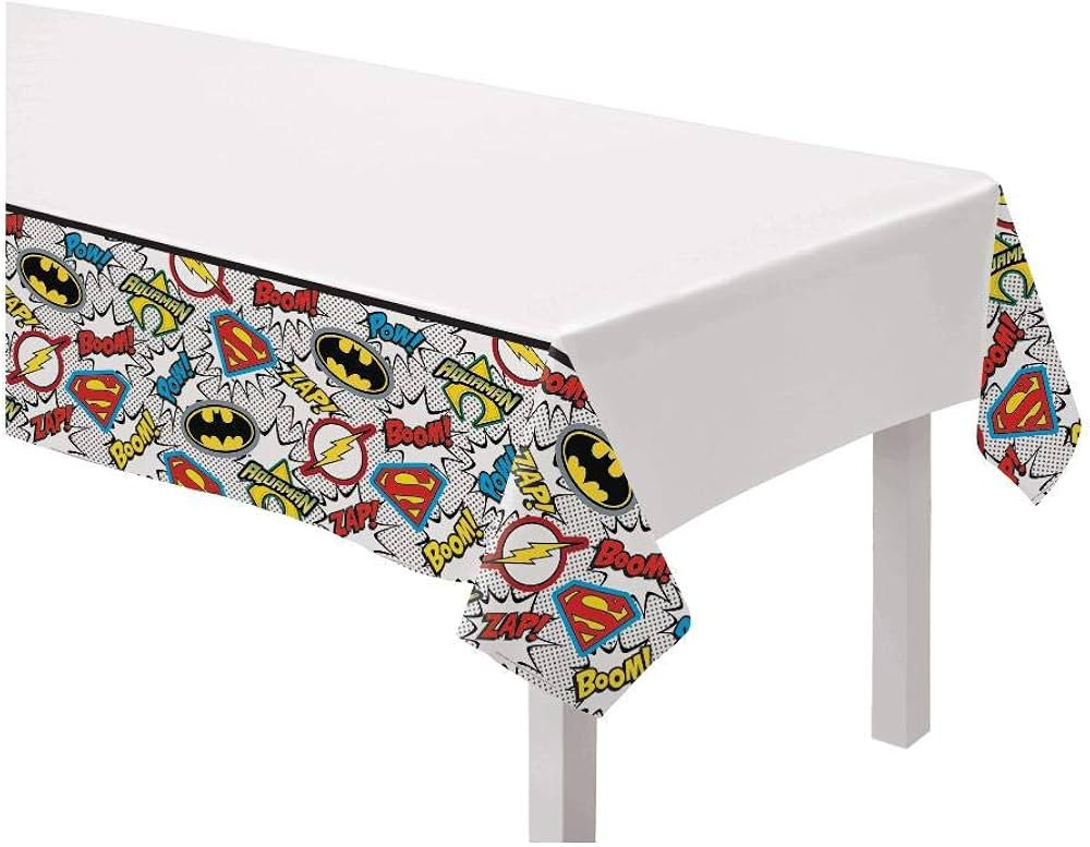 Justice League Heroes Unite Design Plastic Table Cover-1pc | Amazon (US)